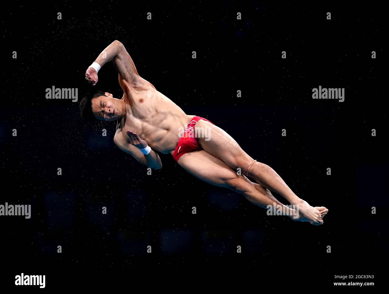 Yuan Cao of China during the Men's 10m Platform Final at the Tokyo ...