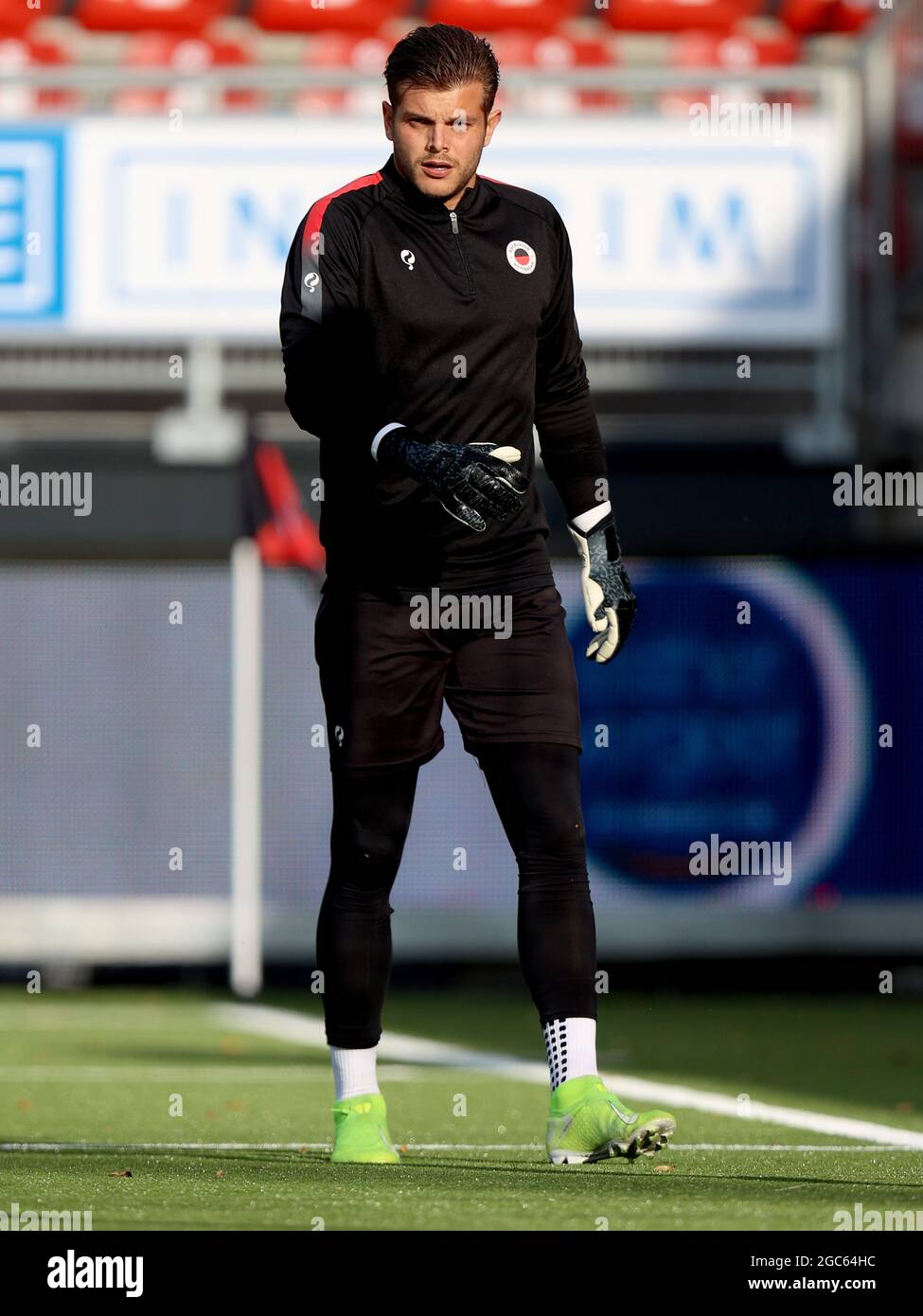 rotterdam netherlands 06th aug 2021 rotterdam netherlands august 6 goalkeeper stijn van gassel of excelsior during the dutch keukenkampioendivisie match between excelsior and top oss at van donge en de roo