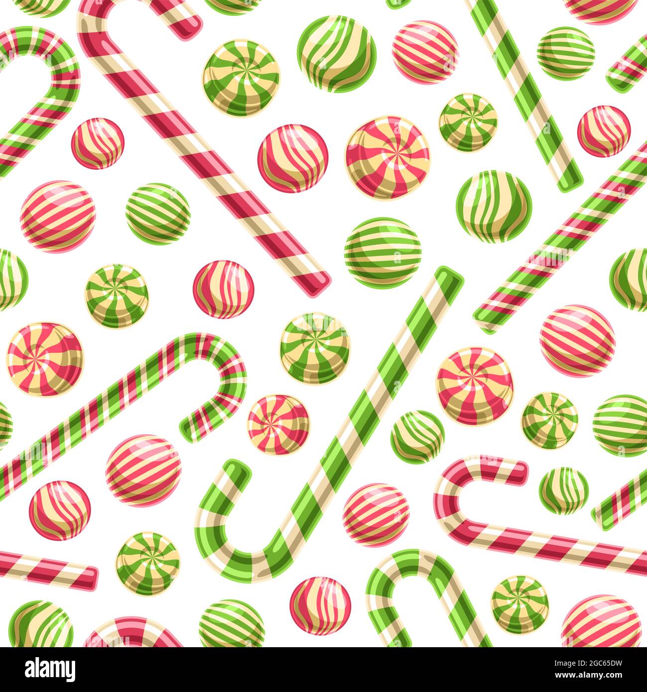 Vector Candy Seamless Pattern, square repeating fruit candies background for child textile, poster with cut out illustrations of different cute gummie Stock Vector