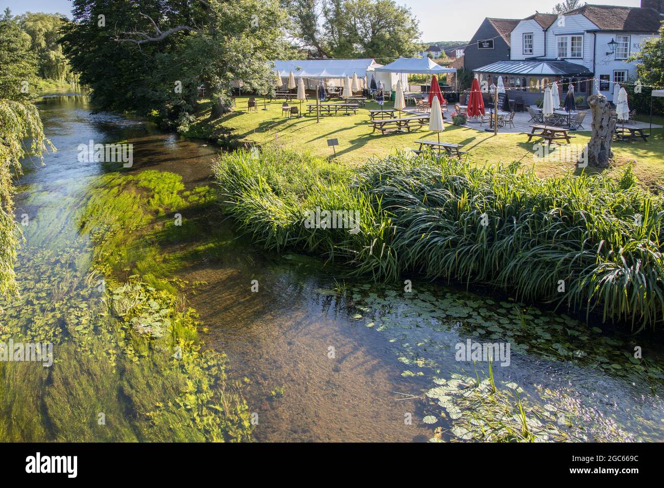 the tickled trout pubon the banks of the river stour in the village of