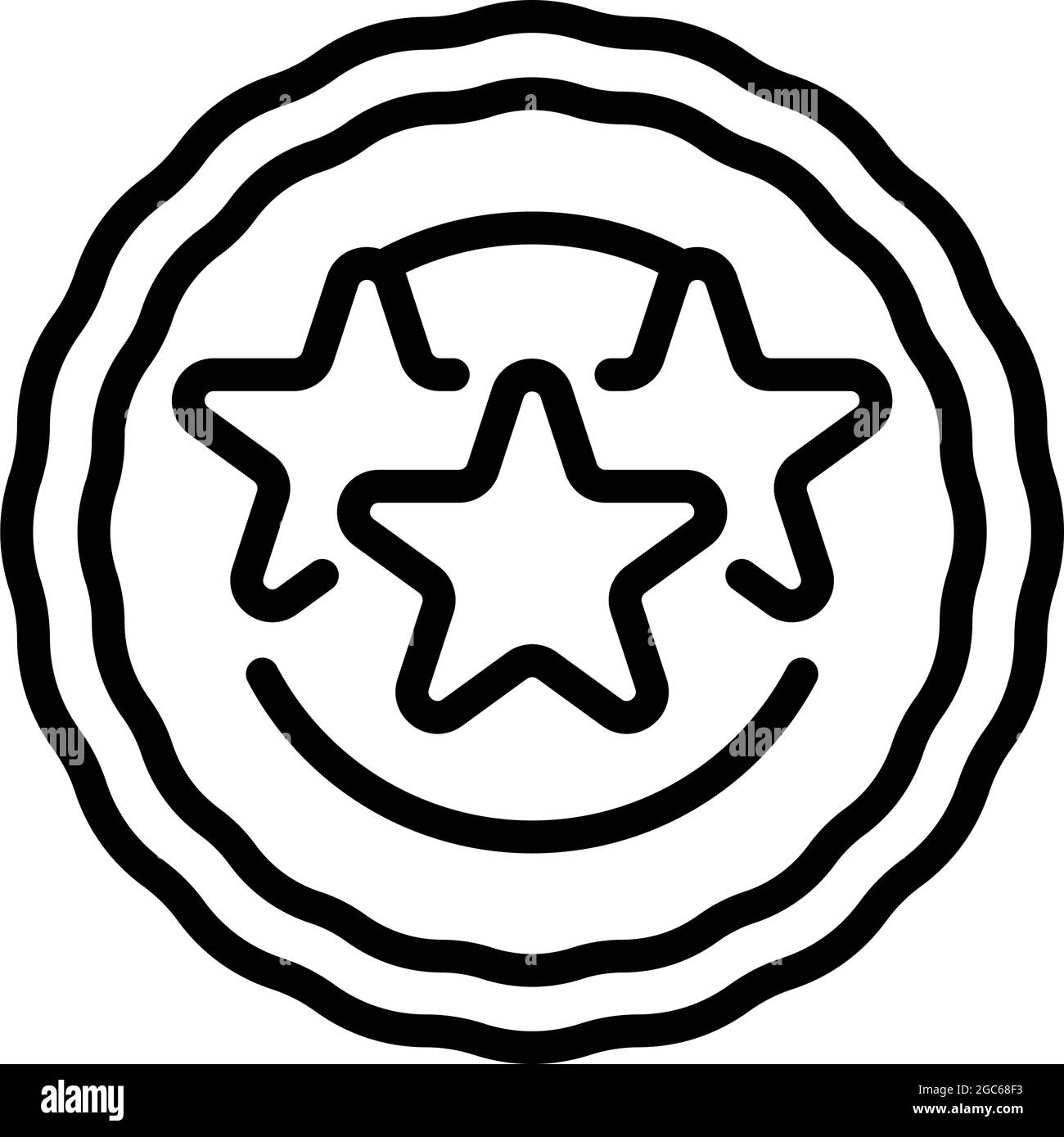 Emblem icon outline vector. Round badge. Geometric emblem Stock Vector