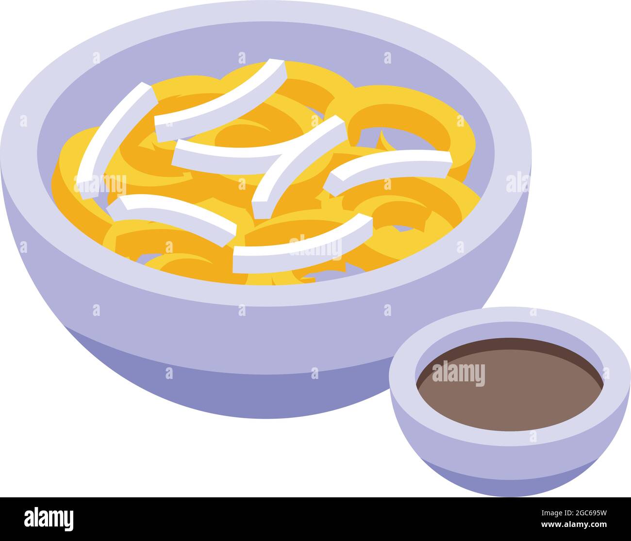 Korean rings icon isometric vector. Oriental bibimbap. Kimchi meal ...