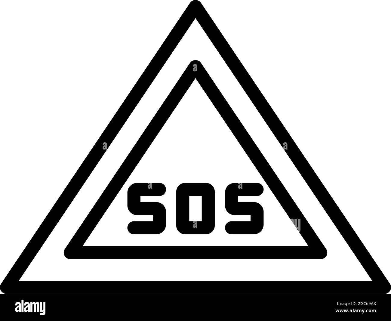 Emergency triangular icon outline vector. Triangle sign. Warning car Stock Vector