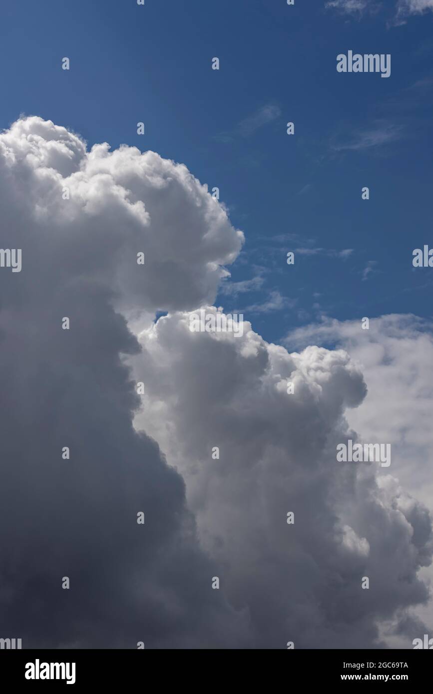 Cumulus clouds against a blue sky Stock Photo - Alamy