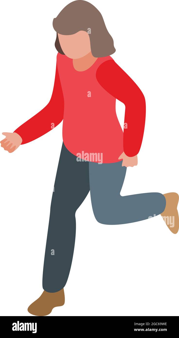 Kid evacuation icon isometric vector. Drill escape. Immigrant accident Stock Vector