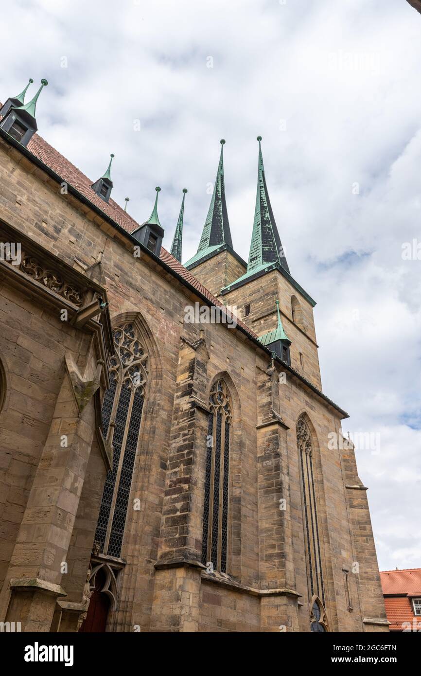 Low angle view of the Severi church in Erfurt, Thuringia Stock Photo