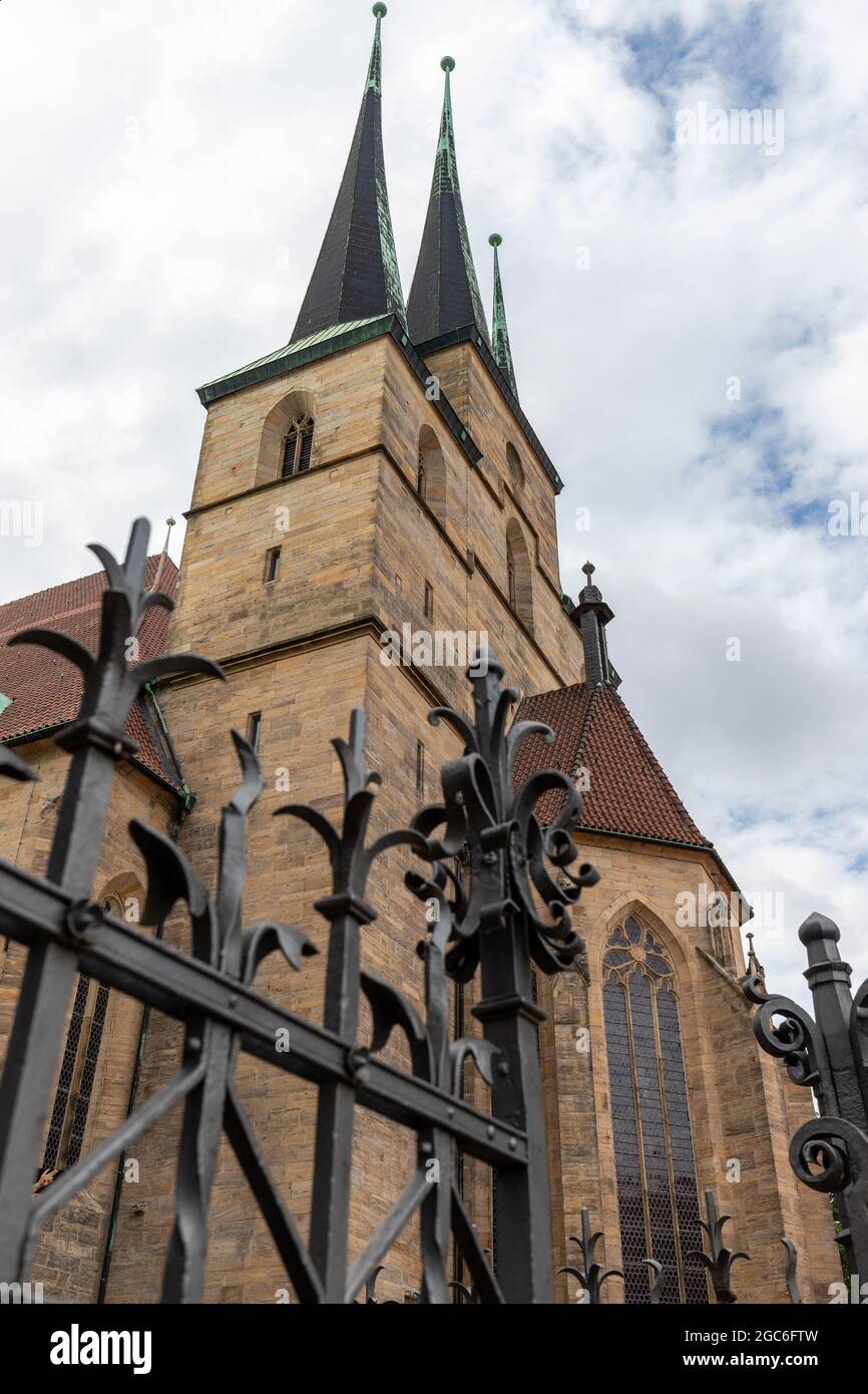 Low angle view of the Severi church in Erfurt, Thuringia Stock Photo