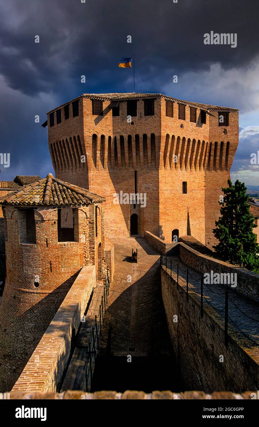 Italy Marche Mondavio The Roveresca Fortress Stock Photo