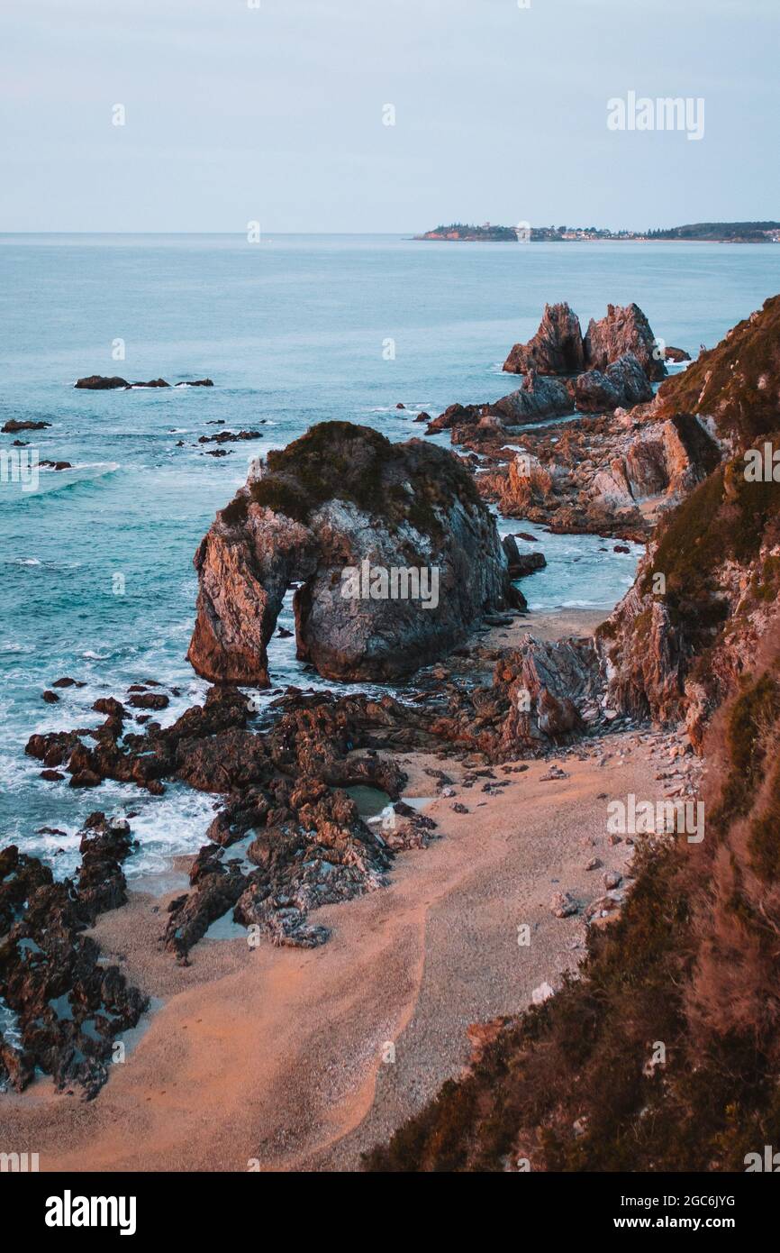 Horse head Rock, rock formation in Bermagui, NSW, Australia Stock Photo