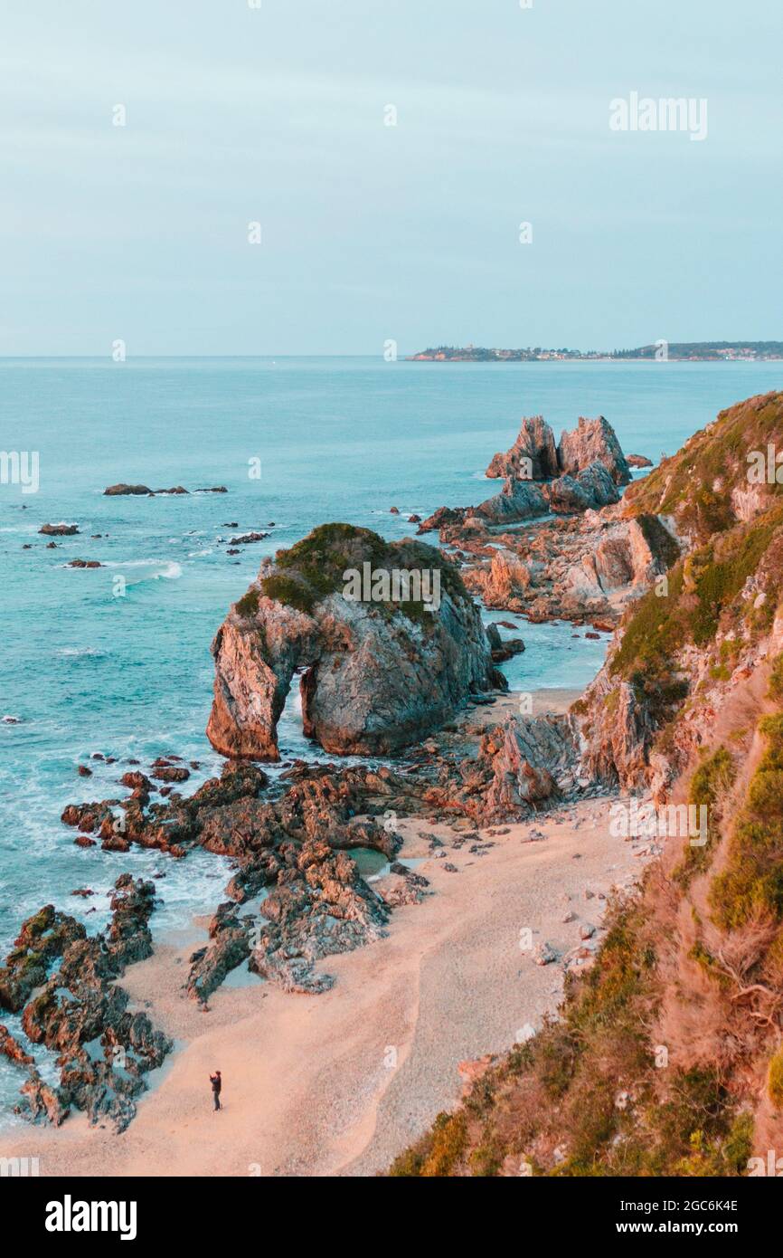 Horse head Rock, rock formation in Bermagui, NSW, Australia Stock Photo