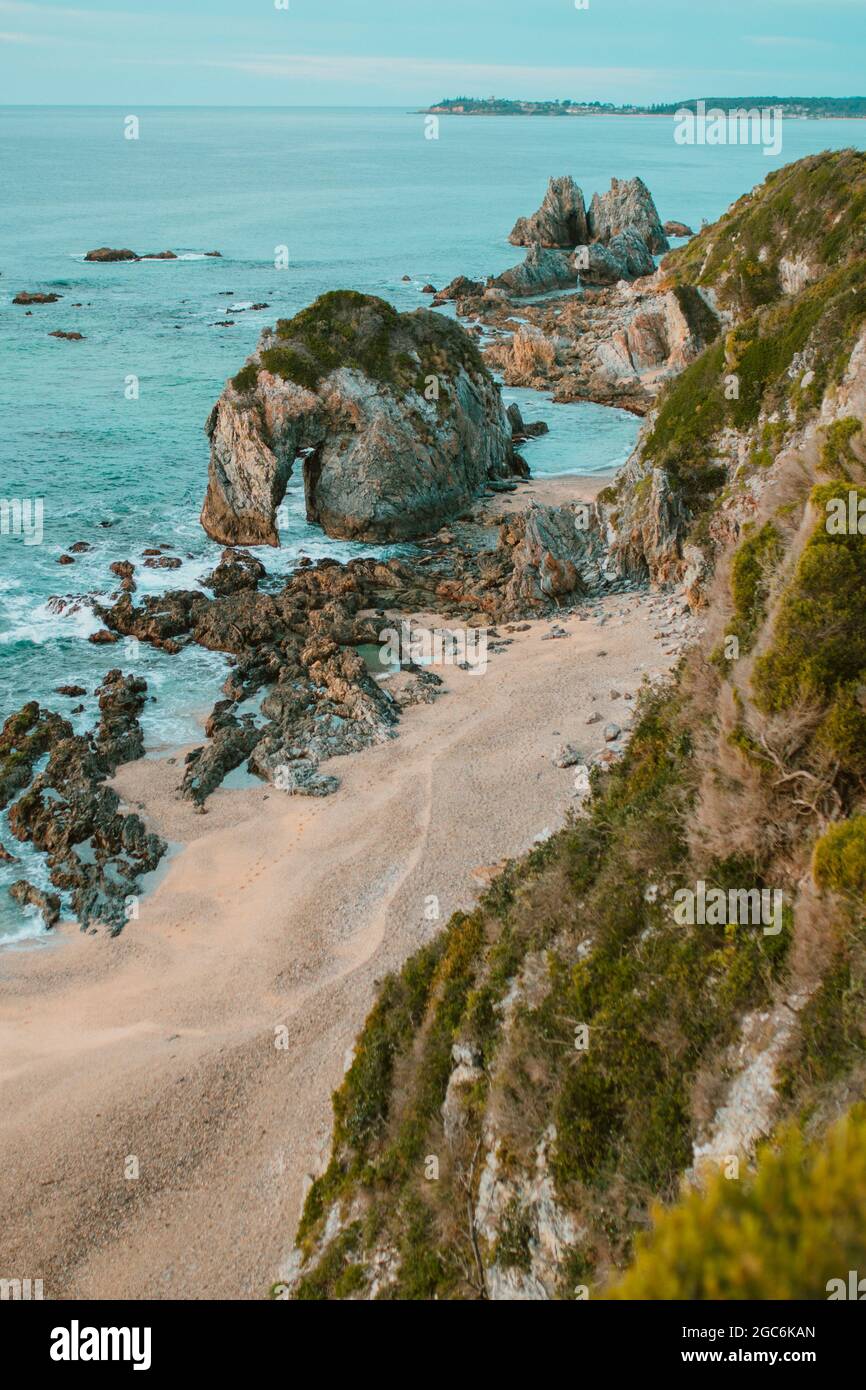 Horse head Rock, rock formation in Bermagui, NSW, Australia Stock Photo