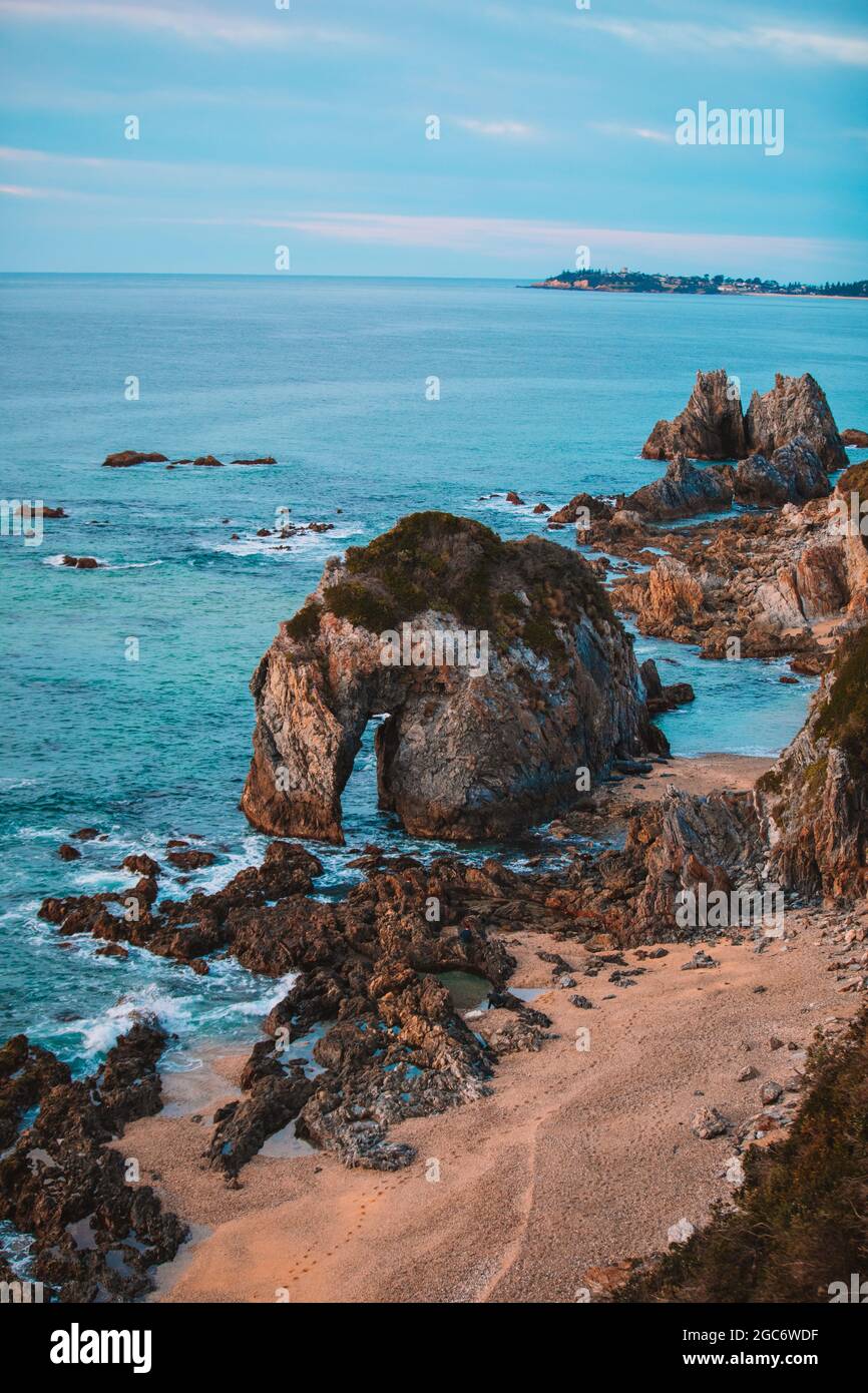 Horse head Rock, rock formation in Bermagui, NSW, Australia Stock Photo