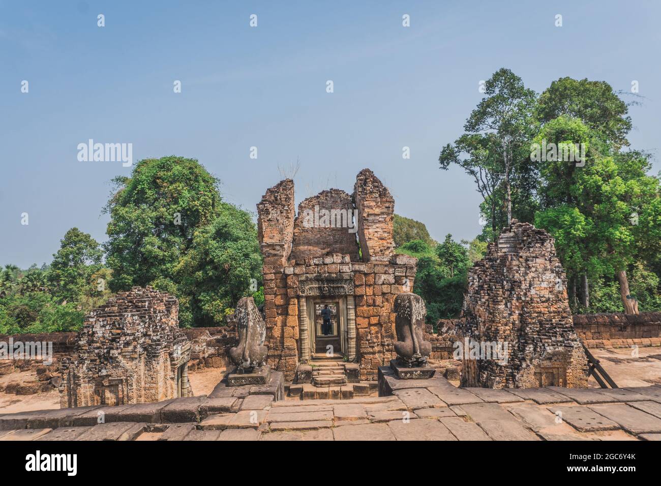 Ancient Angkor Wat Ruins Panorama. Pre