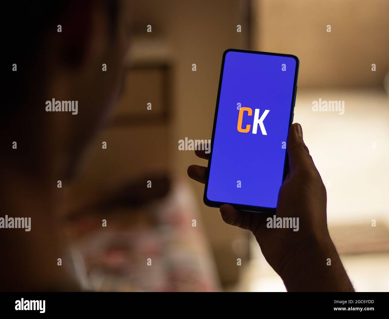 Assam, India - August 6, 2021 : Cashkaro logo on phone screen stock image. Stock Photo