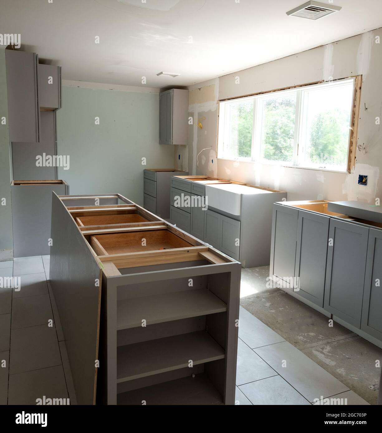 Domestic kitchen renovation Stock Photo Alamy