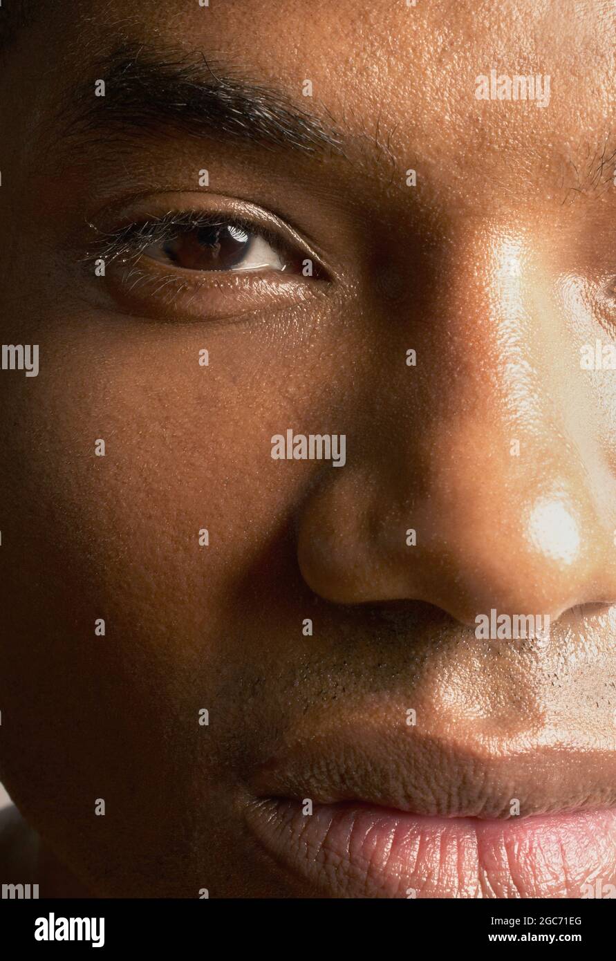 Close-up of mans face Stock Photo
