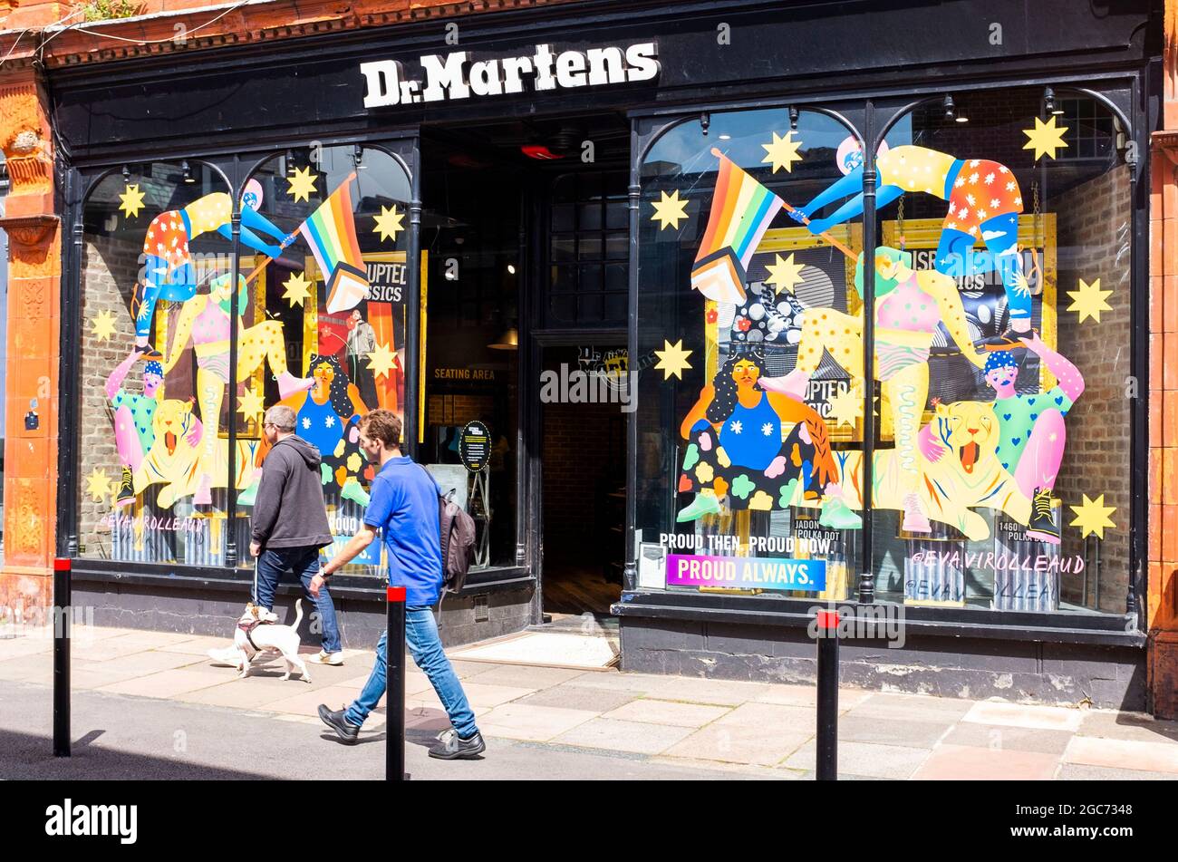 Trendy Dr Martens fashion shoe shop store in The Lanes Brighton Sussex UK Stock Photo