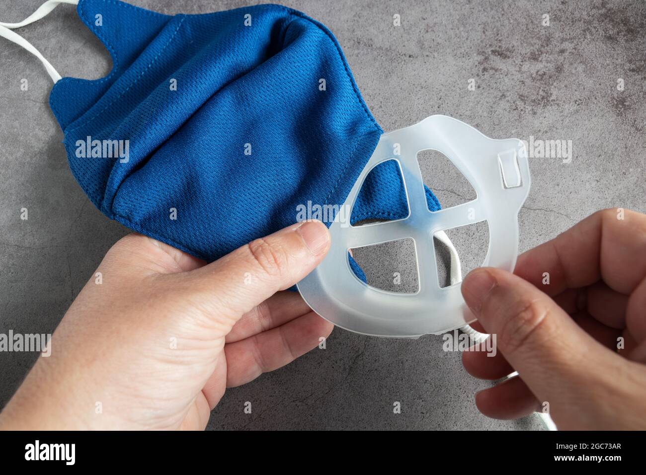 Plastic mask protector helps you breathe better,covid19 Stock Photo Alamy