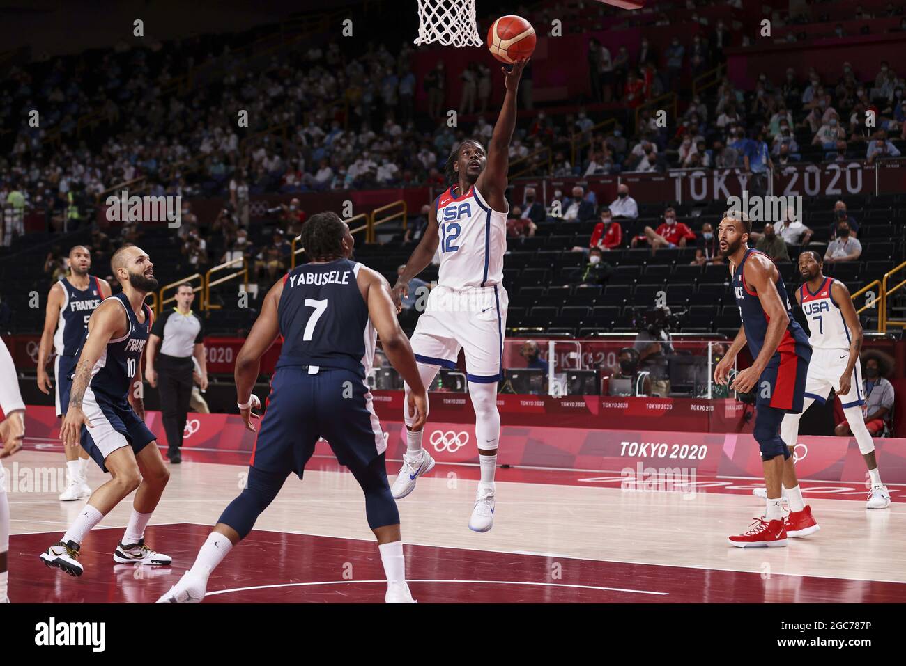 Tokyo, Japan. 07th Aug, 2021. Jrue HOLIDAY (12) of USA during the Olympic Games Tokyo 2020, Basketball Gold Medal Game, France - United States on August 7, 2021 at Saitama Super Arena in Tokyo, Japan - Photo Ann-Dee Lamour / CDP MEDIA / DPPI Credit: Independent Photo Agency/Alamy Live News Stock Photo