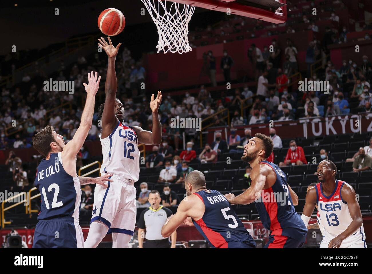 Tokyo, Japan. 07th Aug, 2021. Jrue HOLIDAY (12) of USA during the Olympic Games Tokyo 2020, Basketball Gold Medal Game, France - United States on August 7, 2021 at Saitama Super Arena in Tokyo, Japan - Photo Ann-Dee Lamour / CDP MEDIA / DPPI Credit: Independent Photo Agency/Alamy Live News Stock Photo