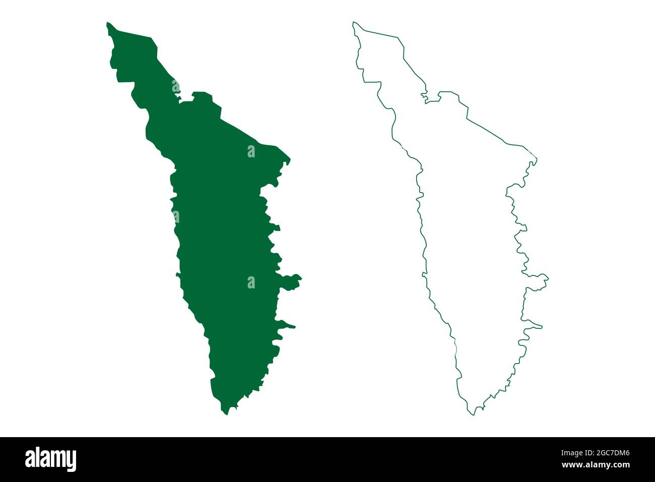 Bahraich district (Uttar Pradesh State, Republic of India) map vector