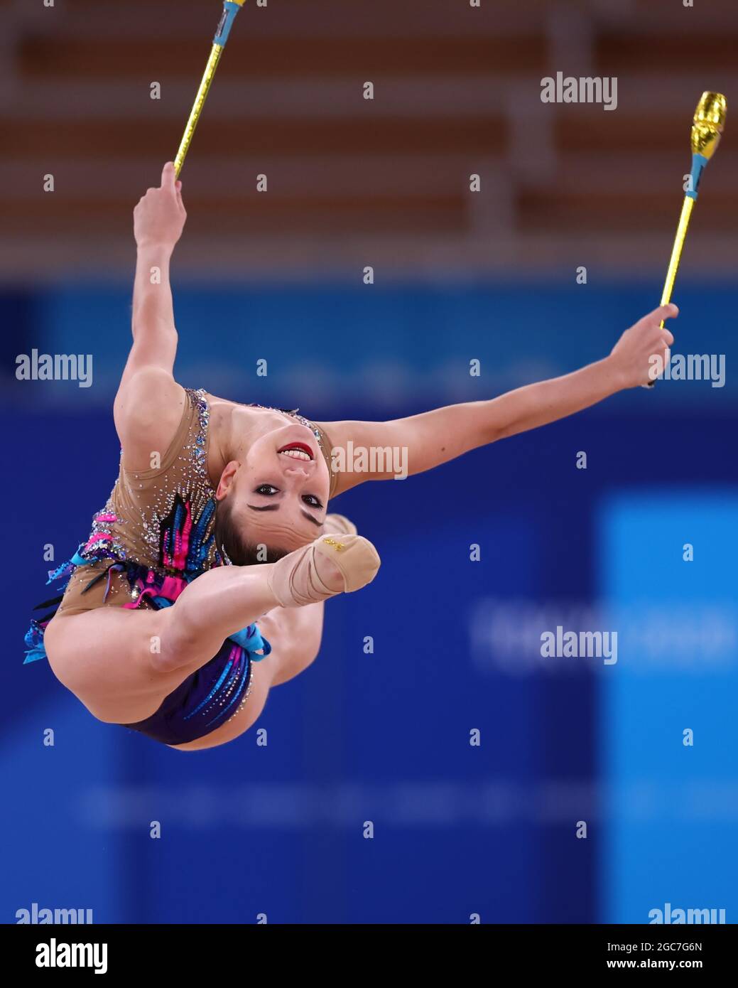 Tokyo, Japan. 7th Aug, 2021. Dina Averina of ROC competes during the ...