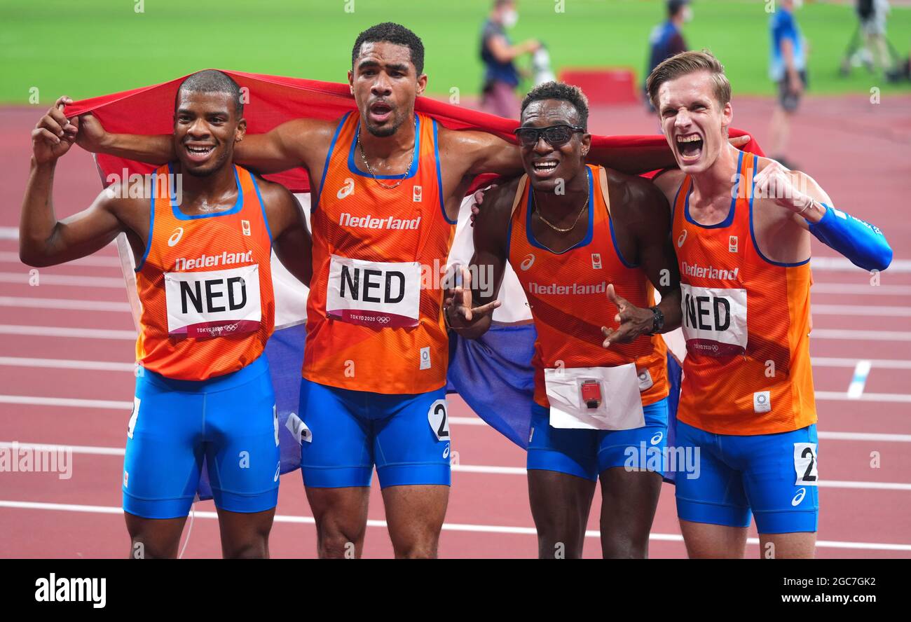 Tokyo 2020 Olympics - Athletics - Men's 4 x 400m Relay - Final - Olympic  Stadium, Tokyo, Japan - August 7, 2021. Liemarvin Bonevacia of the  Netherlands, Terrence Agard of the Netherlands,