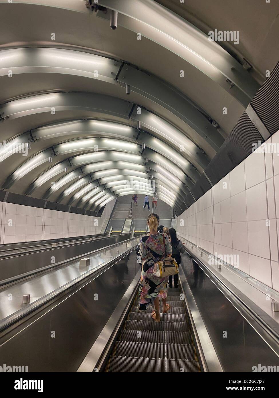 Steep long escalators at the new upper East Side 2nd Avenue Q train