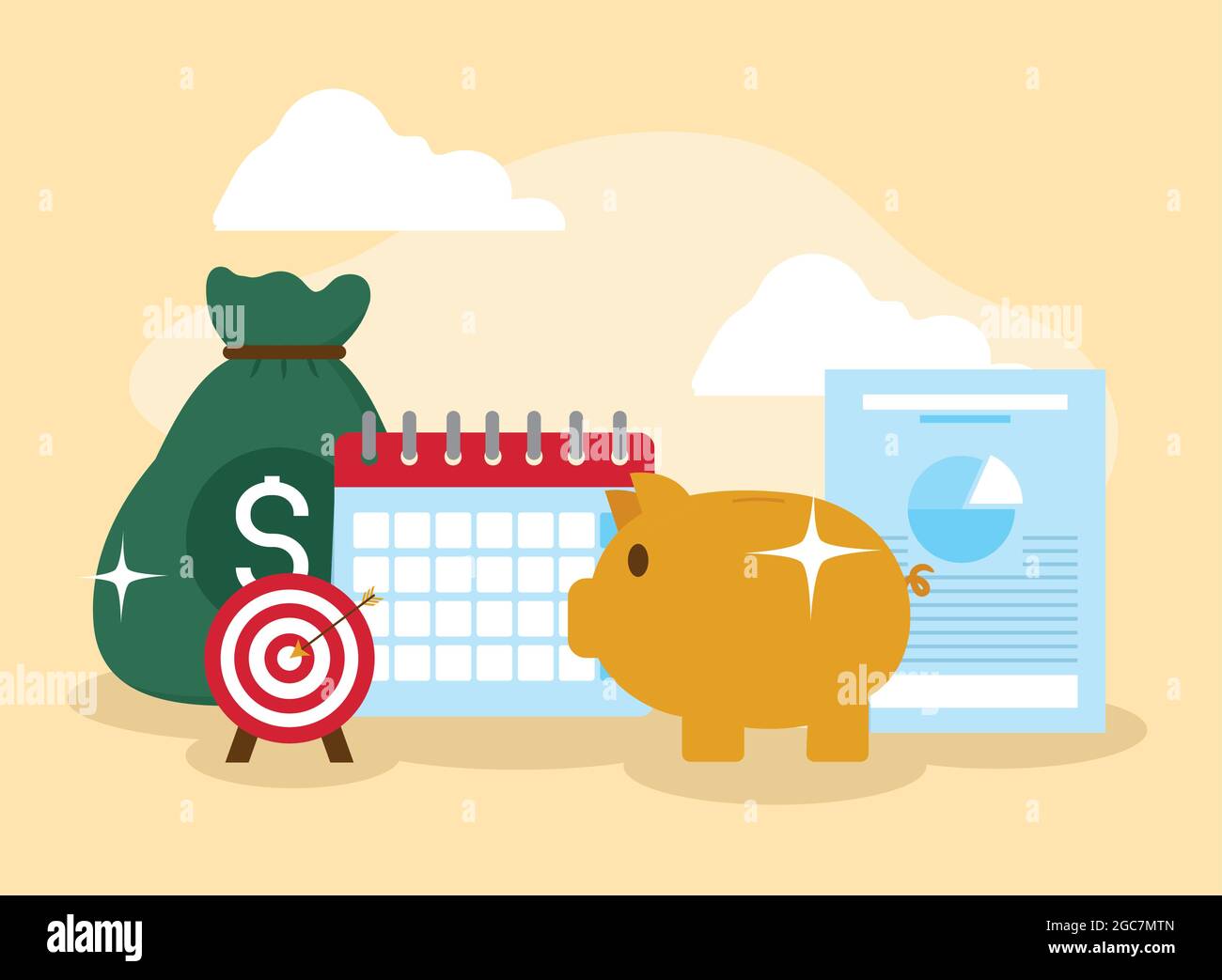 piggy and financial set icons Stock Vector Image & Art - Alamy