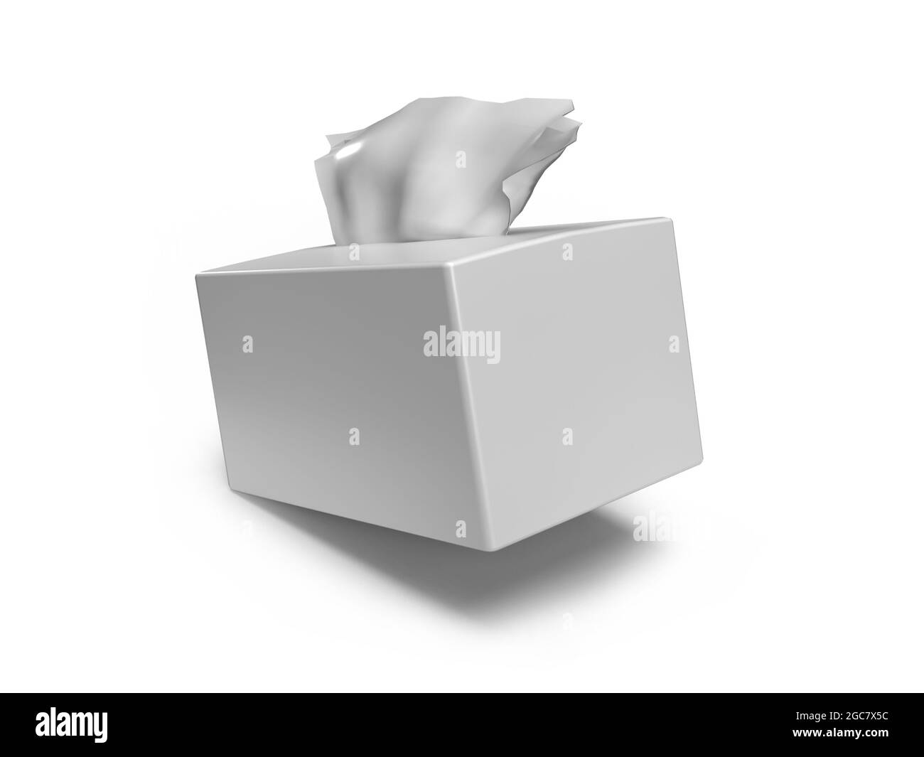 Tissue Box Packaging 3D Illustration Mockup Scene on Isolated ...