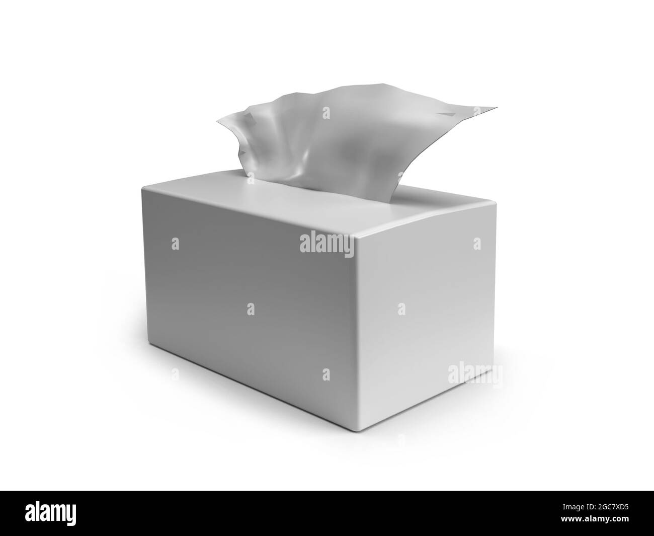 Tissue Box Packaging 3D Illustration Mockup Scene on Isolated ...