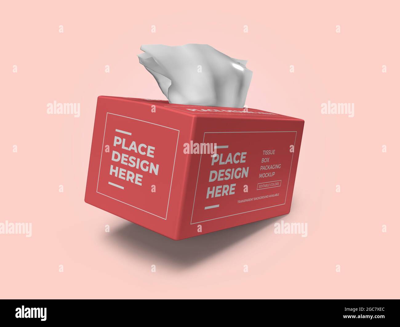 Tissue Box Packaging 3D Illustration Mockup Scene on Isolated ...