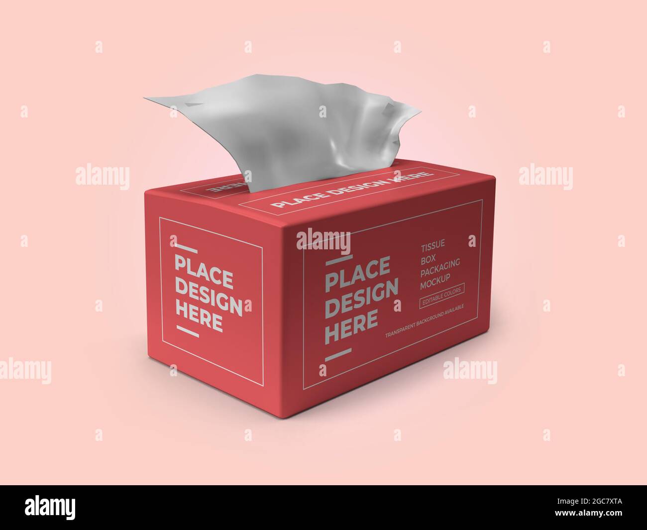 Tissue Box Packaging 3D Illustration Mockup Scene on Isolated ...
