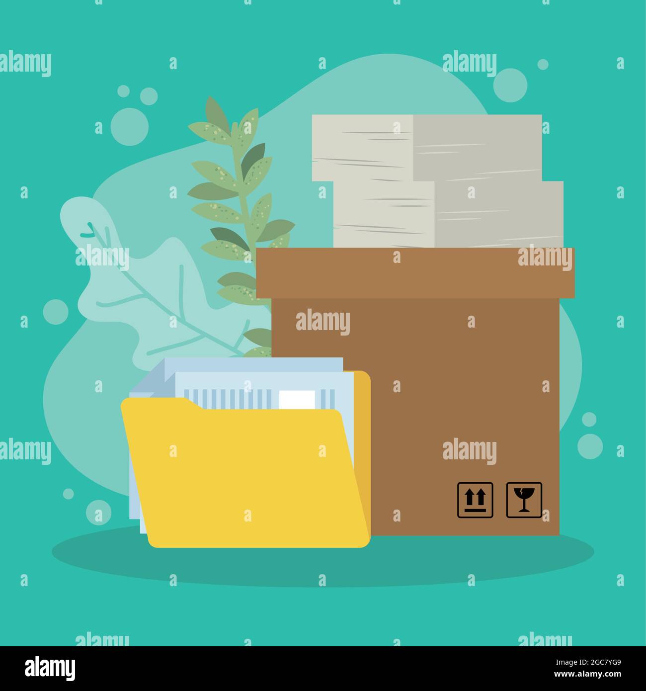 documents and folder in box paperwork Stock Vector Image & Art - Alamy