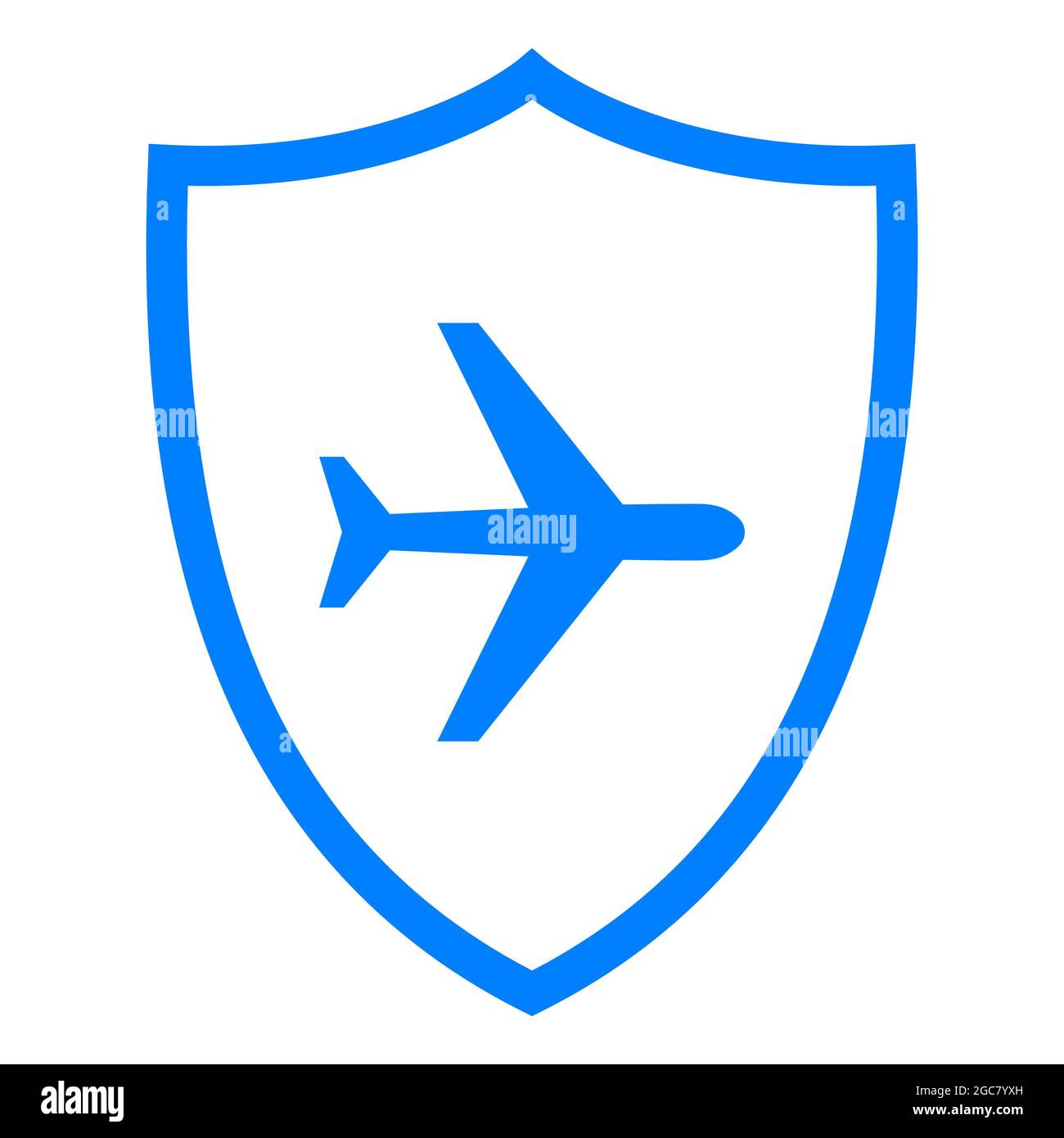 Airplane and shield Stock Photo - Alamy