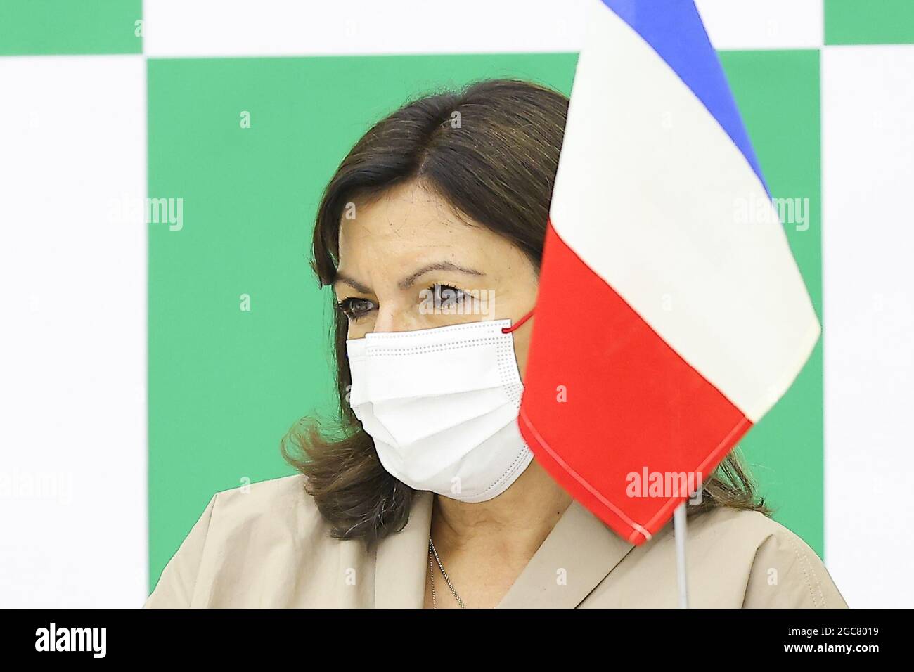 The Mayor of Paris, Anne Hidalgo, attended 'Sustainable Recovery Tokyo ForumiRe StaRTj' held at the Tokyo Metropolitan Government Office. on August 7, 2021 in Tokyo, Japan. (Photo by Kazuki Oishi/Sipa USA) Stock Photo
