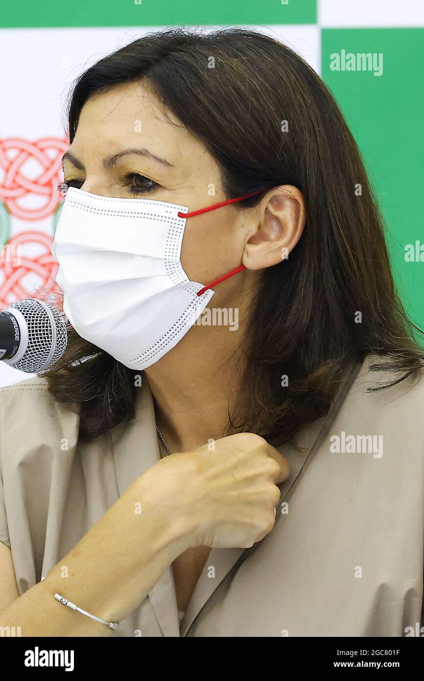 The Mayor of Paris, Anne Hidalgo, attended 'Sustainable Recovery Tokyo ForumiRe StaRTj' held at the Tokyo Metropolitan Government Office. on August 7, 2021 in Tokyo, Japan. (Photo by Kazuki Oishi/Sipa USA) Stock Photo