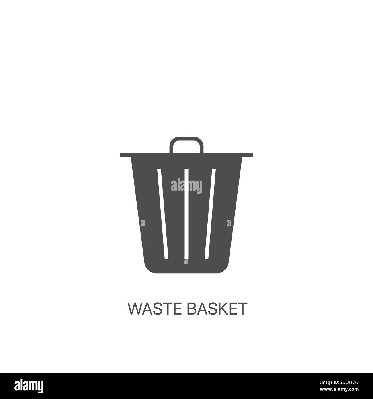 Waste basket vector icon. Trash bin hand drawn doodle icon Stock Vector