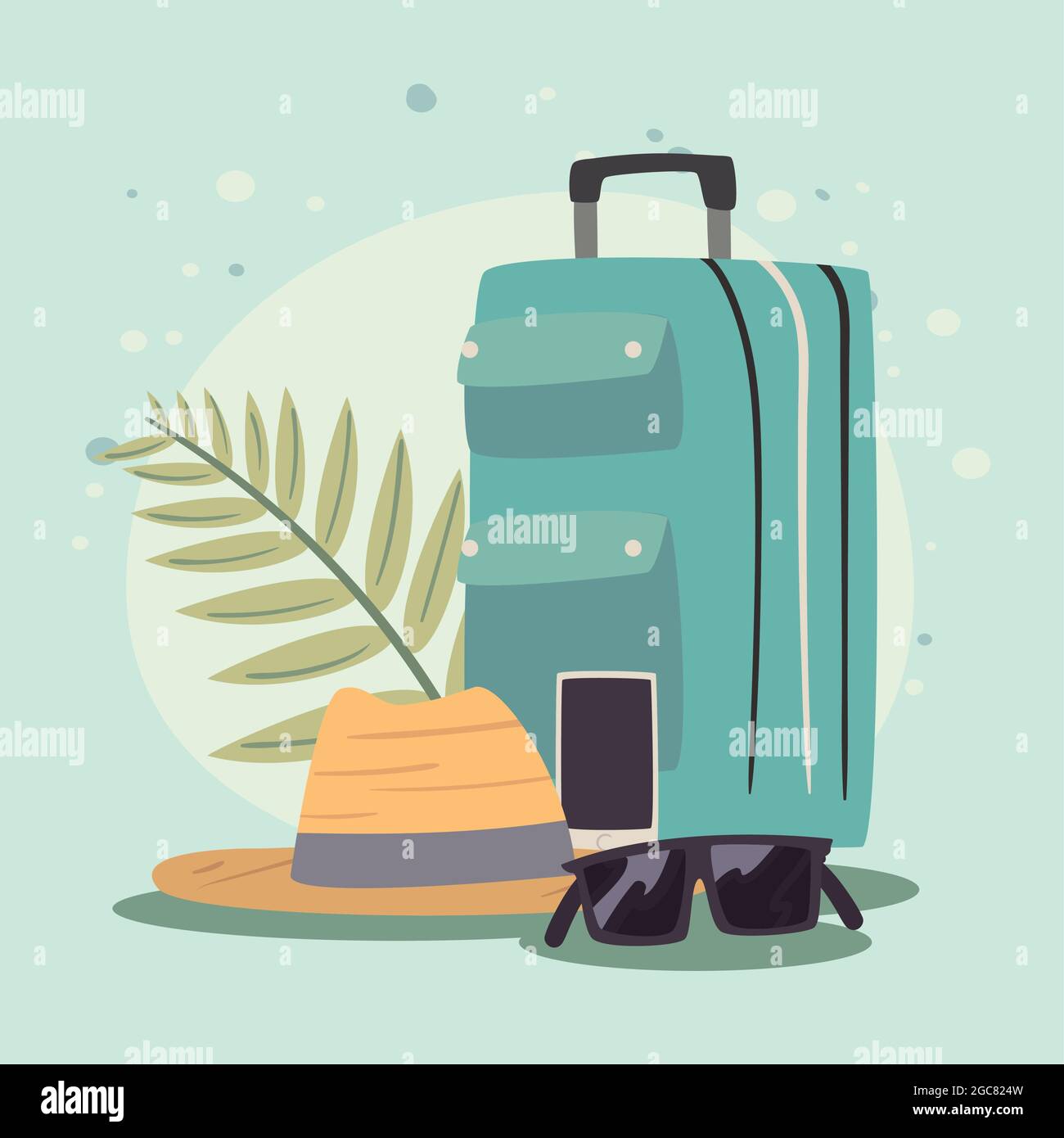 suitcase and travel set icons Stock Vector Image & Art - Alamy