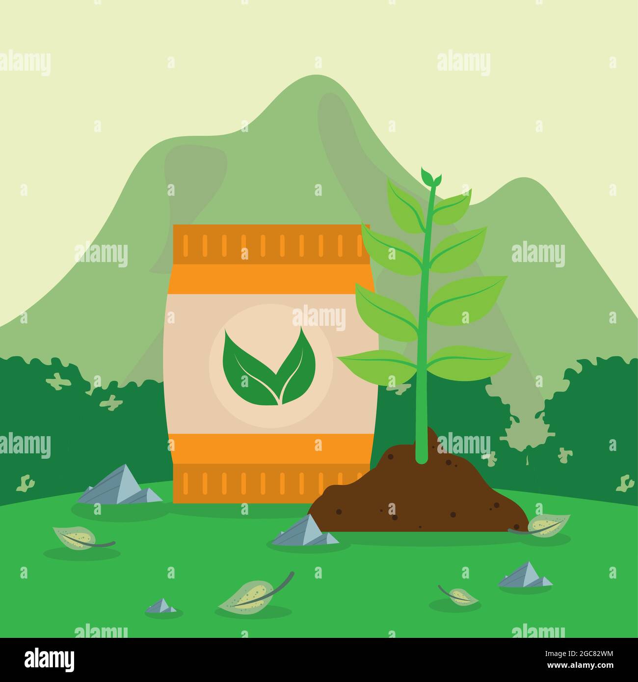 fertilizer and plant garden scene Stock Vector Image & Art Alamy