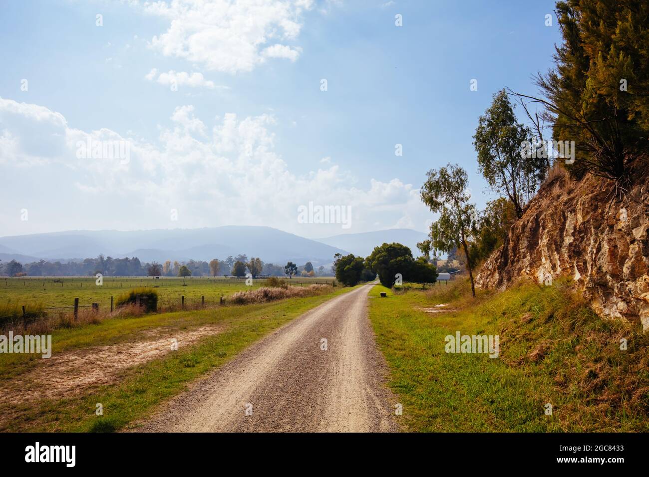 The popular Lilydale to Warburton Rail Trail between Woori Yallock station and Launching Place