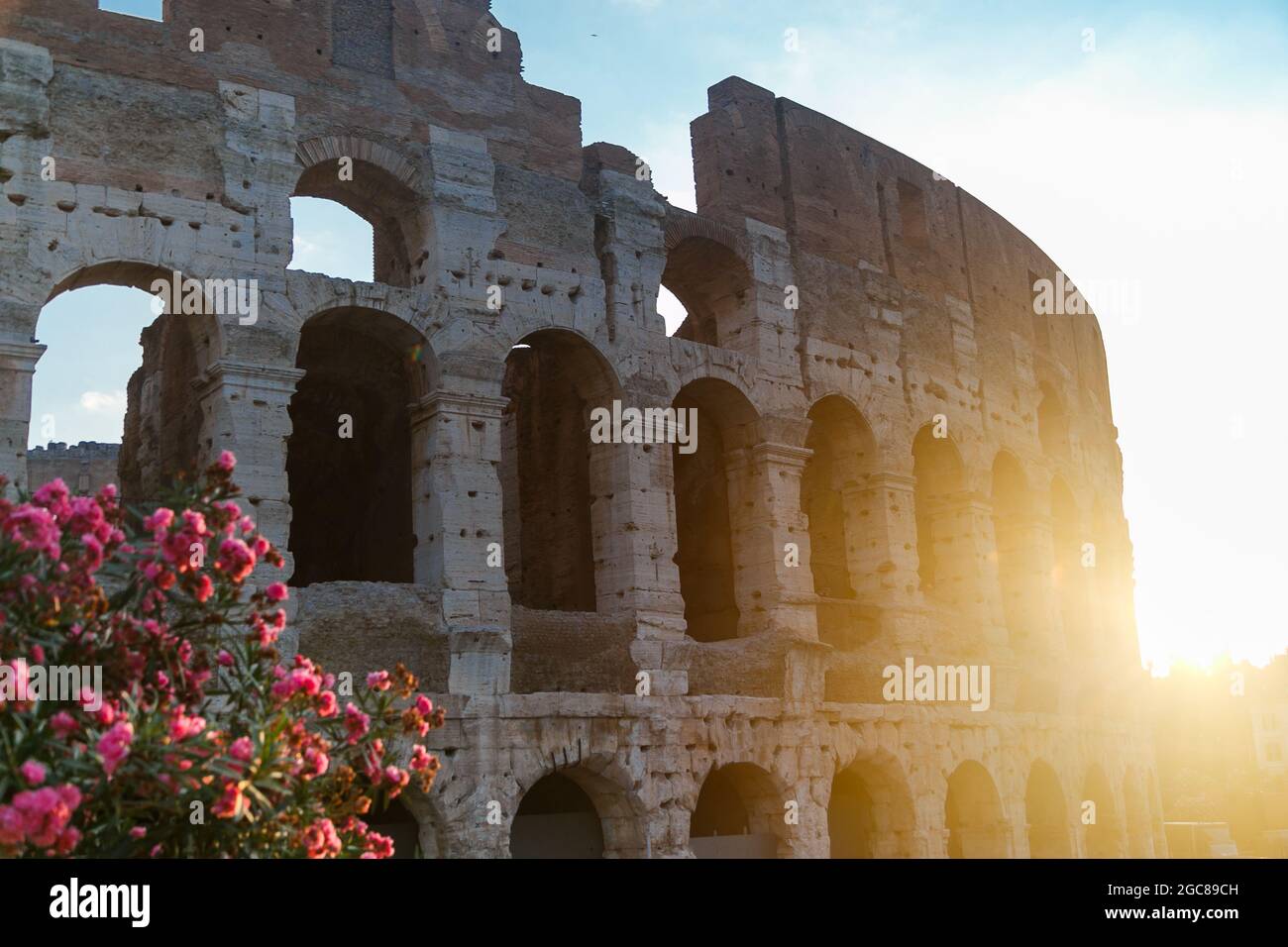 Colosseum in Rome, Italy during sunrise. Rome architecture and landmark ...