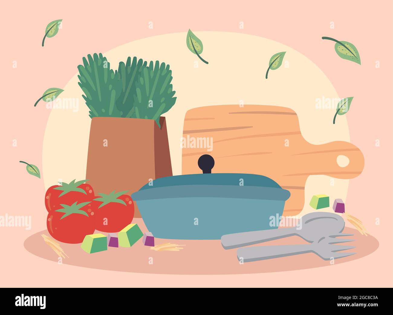 vegetables and kitchen utensils icons Stock Vector Image & Art - Alamy