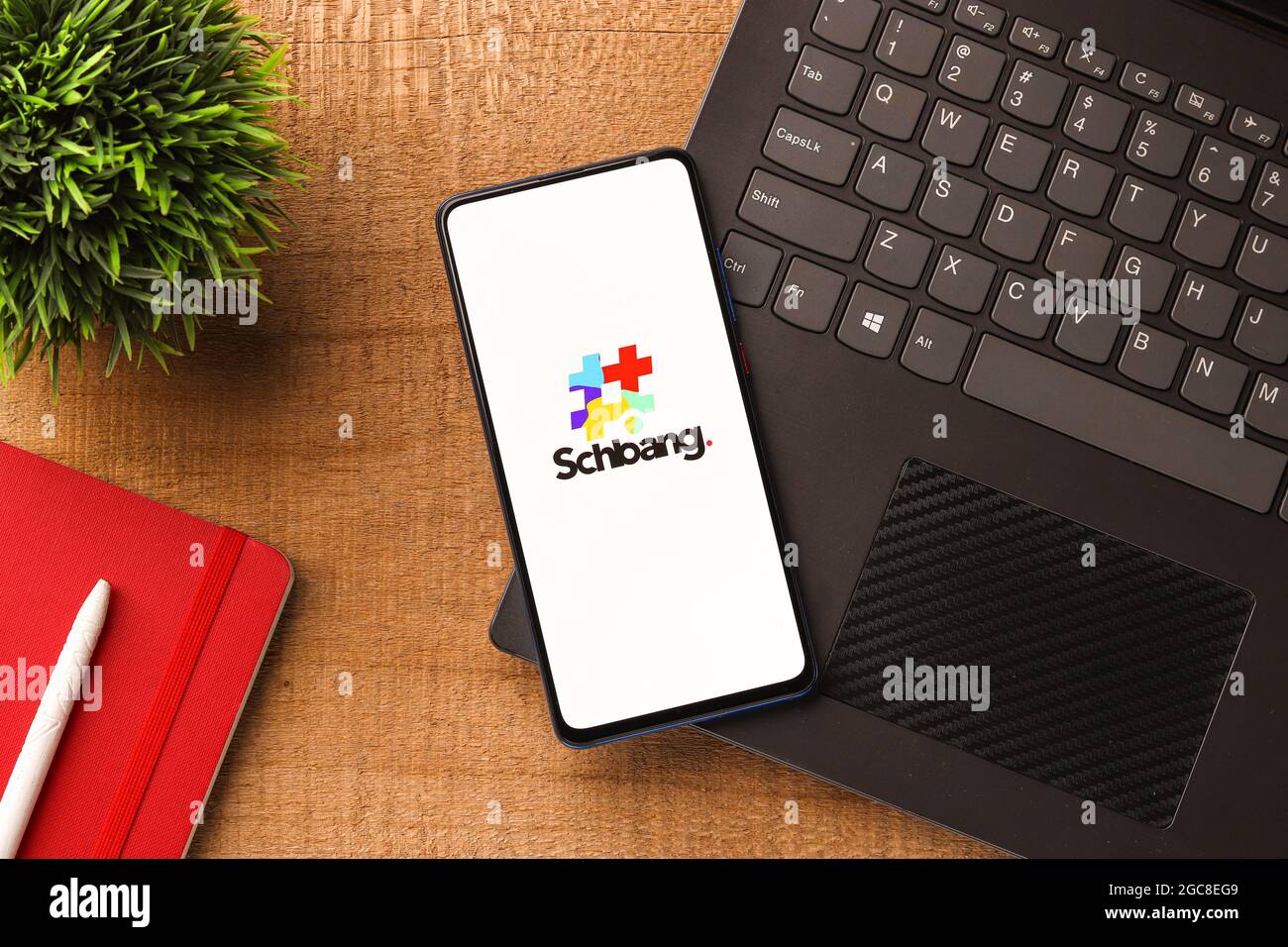 Assam, India - August 6, 2021 : Schbang logo on phone screen stock image  Stock Photo - Alamy