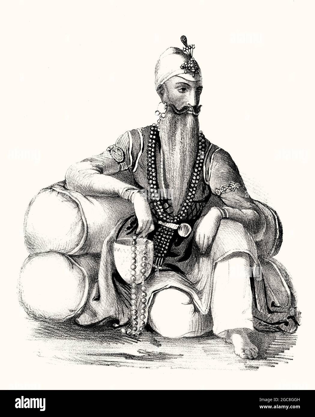 19th Century Rare Archival Sketch Of Maharaja Gulab Singh Of JammuKashmir   The Nationalist View