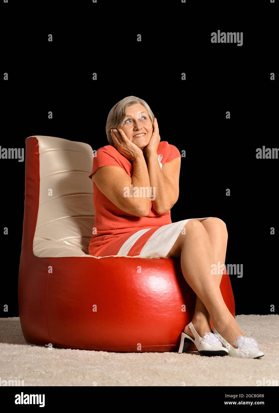 Old woman alone chair hi-res stock photography and images - Alamy