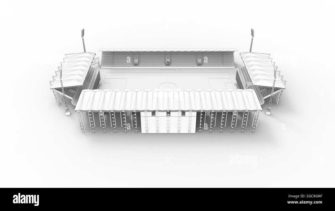 3D rendering of a stadium building architecture structure isolated on white background Stock Photo