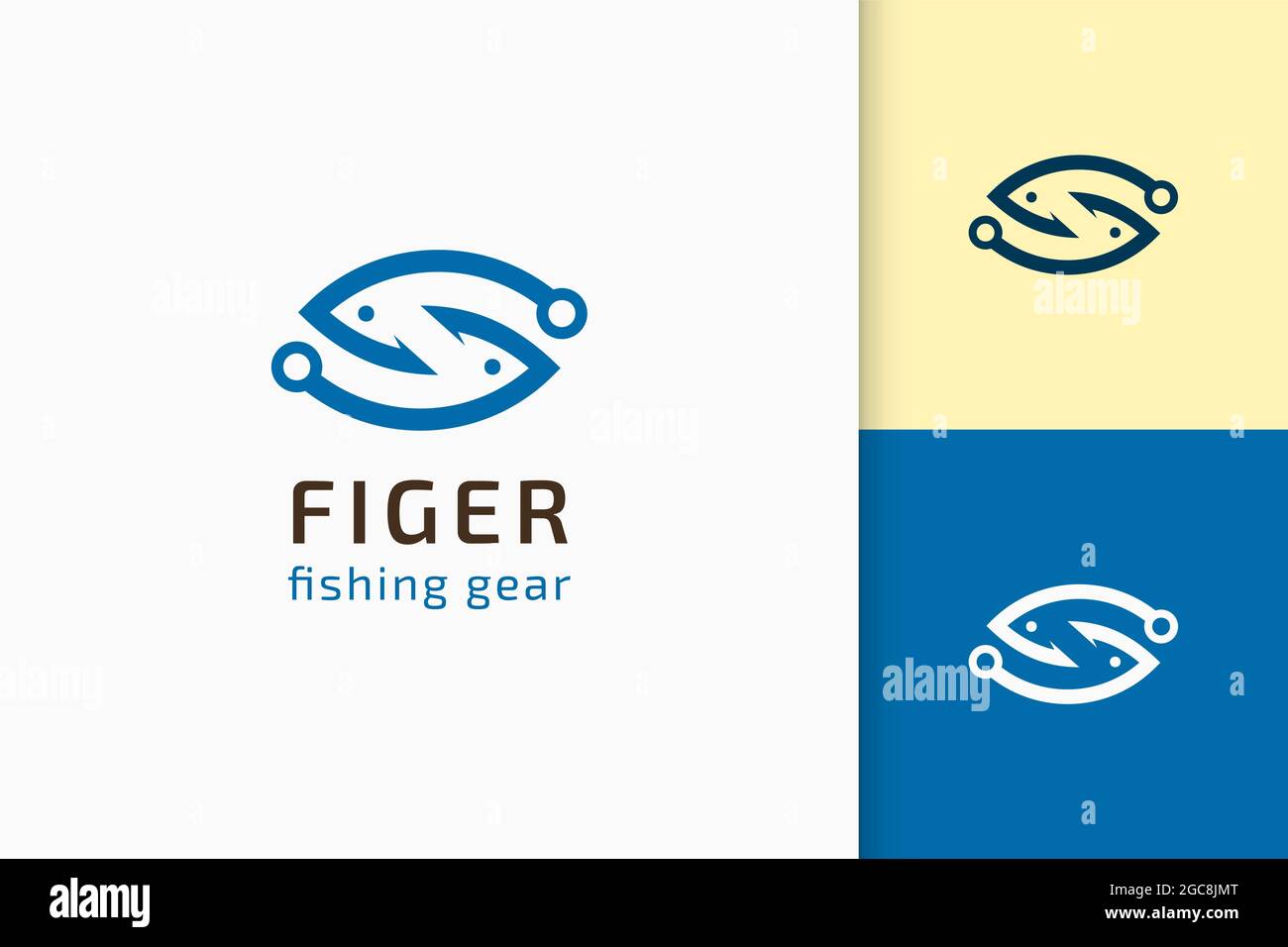 Fish or lure pictorial logo in simple and modern shape Stock Vector