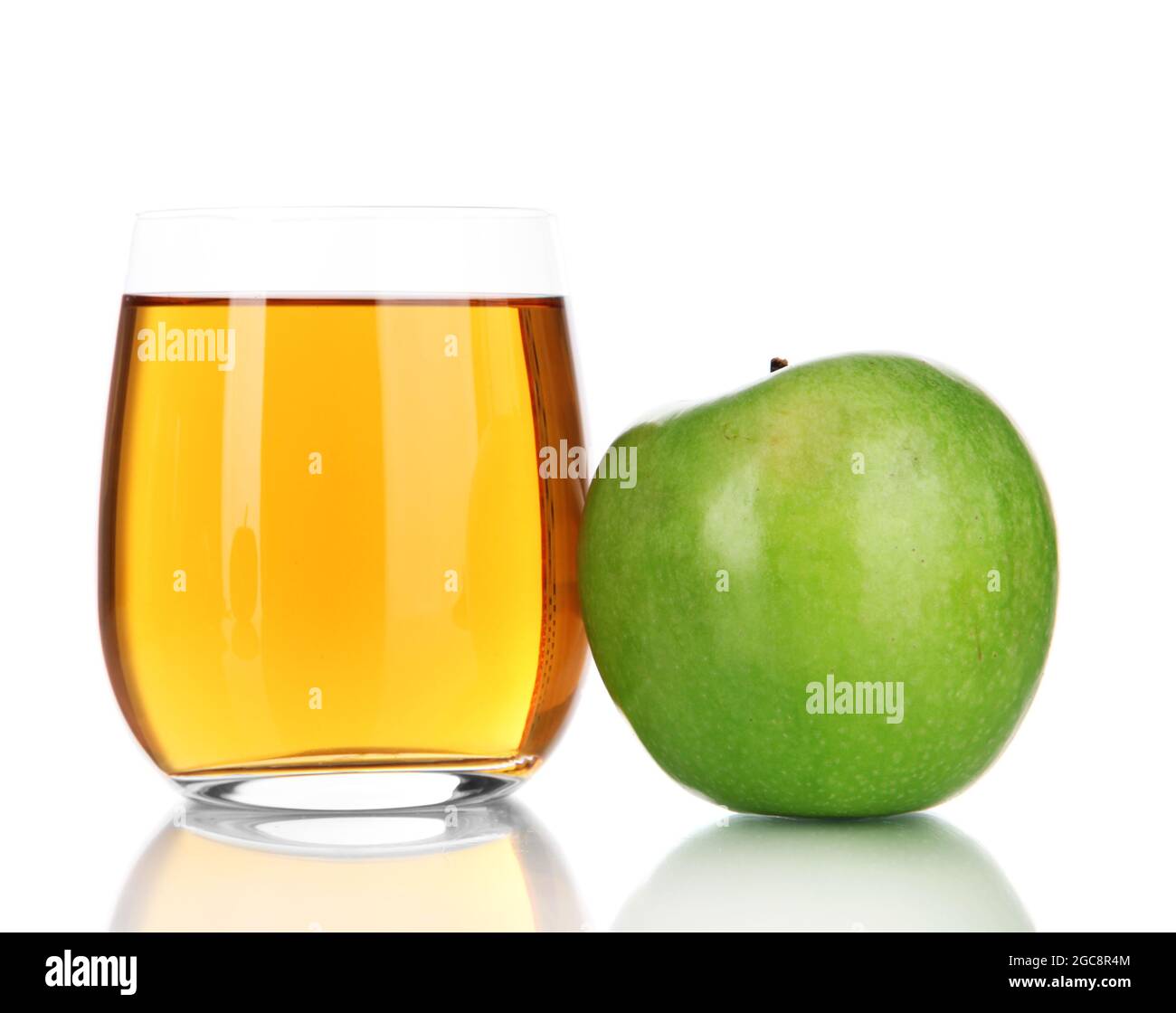 Glass of fresh apple juice isolated on white Stock Photo Alamy