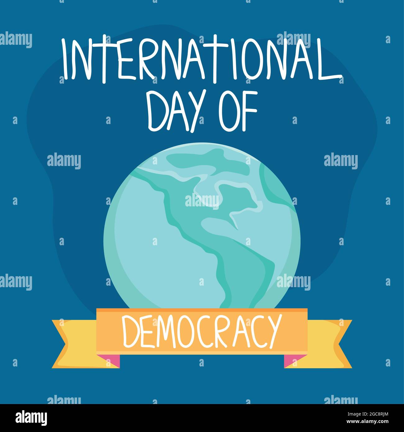 democracy day illustration with earth planet Stock Vector Image 